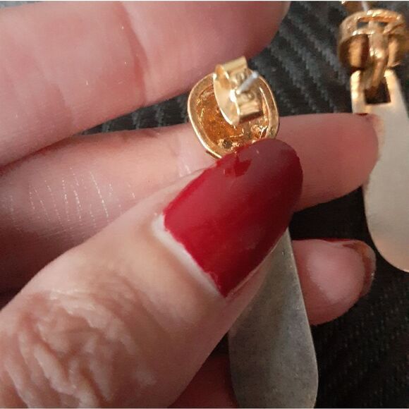 NWOT Zara Zipper Motif Statement Earrings - Picture 6 of 8